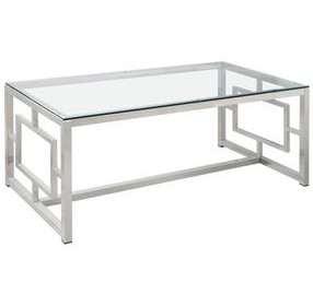 Merced Glass Top And Nickel Coffee Table