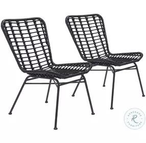 Lorena Black Outdoor Dining Chair Set Of 2