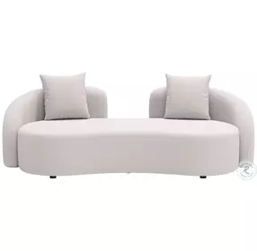 Sunny Isles Beige Performance Fabric 91" Outdoor Loveseat