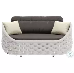 Coral Reef Gray Performance Fabric 63" Outdoor Loveseat