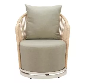 Lanai Green Upholstered Outdoor Swivel Accent Chair