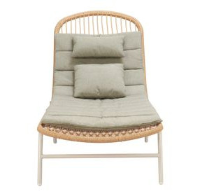 Skim Green 78" Outdoor Chaise Lounge with Pillows