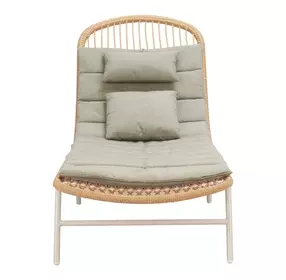 Skim Green 78" Outdoor Chaise Lounge with Pillows