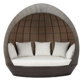 Marisol Brown and Beige Upholstered Outdoor Beach Daybed