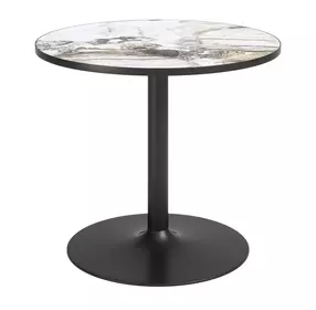Batu Gray and Black Outdoor 35" Round Glass Top Dining Table