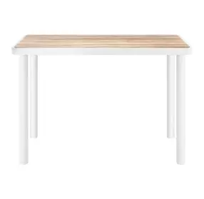 Dimira Natural and White Outdoor 63" Rectangular Glass Top Bar Table