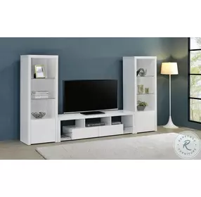 Jude White High Gloss 3 Piece 71" Entertainment Centers