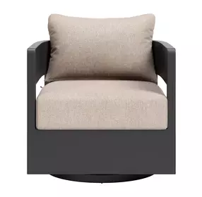 Foret Beige Upholstered Outdoor Swivel Accent Chair