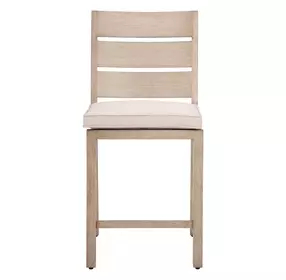 Reefline Gray Upholstered Outdoor Armless Counter Height Stool Set of 2