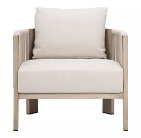 Sunlit Gray Upholstered Outdoor Springs Accent Chair