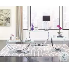 Danville Chrome U Shape Occasional Table Set