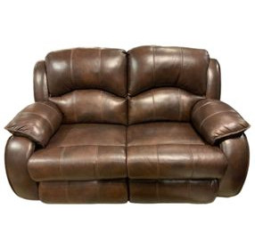 Cagney Chocolate Leather 63" Power Reclining Loveseat with USB Charging