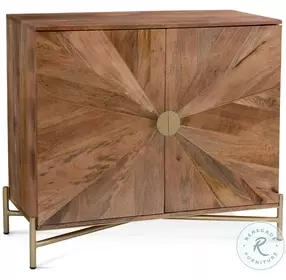 Neskowin Natural And Gold 2 Door Hall Cabinet