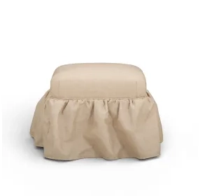 Gertrude Yellow Performance Fabric Upholstered Square Skirted Ottoman