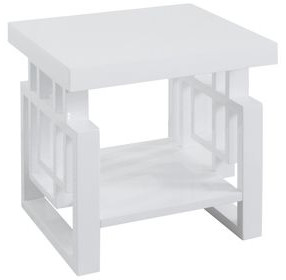 Schmitt High Glossy White End Table