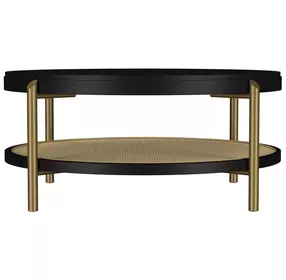 Arini Black and Aged Brass Round Coffee Table