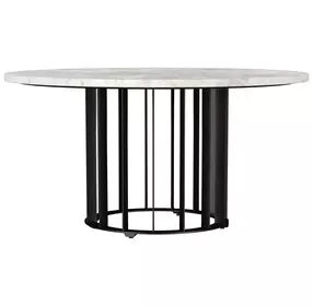Haven Black and White Marble Top Round Coffee Table