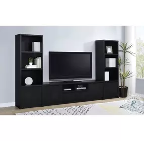 Winfield Black 3 Piece Entertainment Centers with 78" TV Stand