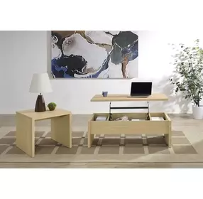 Canoga Light Oak Rectangular Lift Top Occasional Table Set