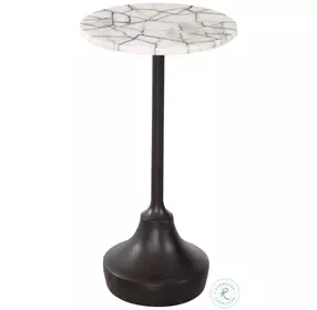 Talley Black And White Marble Top Accent Table