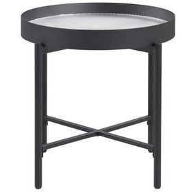Ozella Sandy Black Round End Table