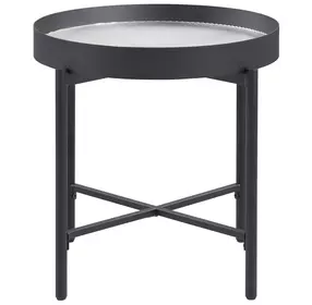 Ozella Sandy Black Round End Table