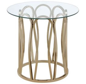 Monett Chocolate Chrome And Clear End Table 