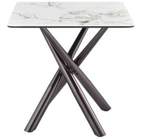 Carvell Mirage White Sintered Stone Square End Table