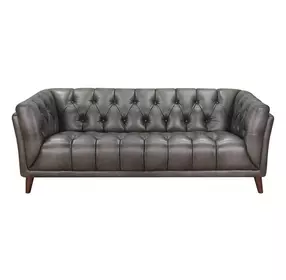 Trix Ash Leather 84" Sofa