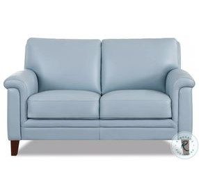 Wendover Spa Blue Leather 62" Loveseat
