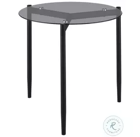 Rosalie Gray And Smoked Glass Top Round End Table