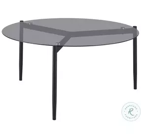 Rosalie Gray And Smoked Glass Top Round Coffee Table