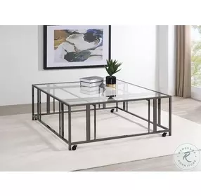 Adri Black Nickel Square Occasional Table Set