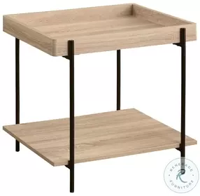 Fallon Natural And Black Square End Table