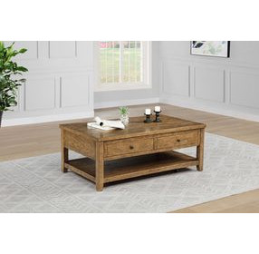 Payne Distressed Brown Rectangular Lift Top Occassional Table Set