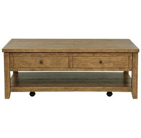 Payne Distressed Brown Rectangular Lift Top Cocktail Table