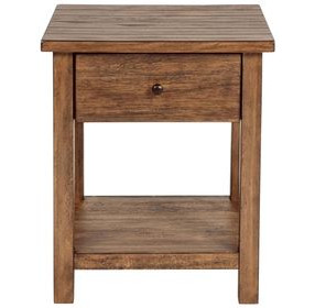 Payne Distressed Brown 1 Drawer End Table