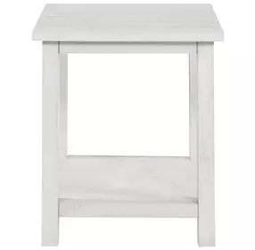 Payne Distressed White End Table