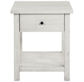 Payne Distressed White 1 Drawer End Table