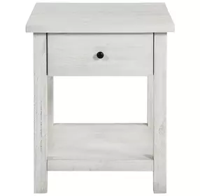 Payne Distressed White 1 Drawer End Table