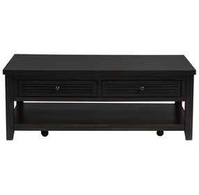 Concord Distressed Java 2 Drawer Rectangular Coffee Table