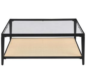 Lanewood Black And Glass Top Coffee Table