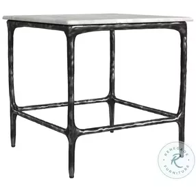 Ebby Antique Black Marble Top Sqaure End Table