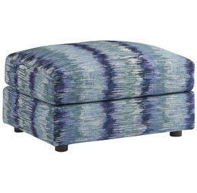 Key Biscayne Granville Indigo Upholstered Rectangular Ottoman