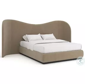 Clio Dark Taupe Queen Upholstered Bed