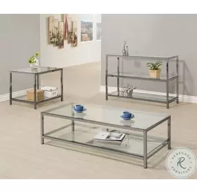 Trini Black Nickel Occasional Table Set