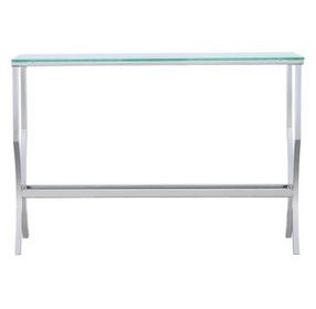 Saide Chrome And Tempered Glass Sofa Table