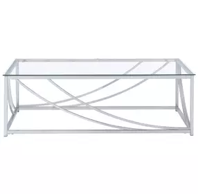 Lille Glass Top  And Chrome Coffee Table