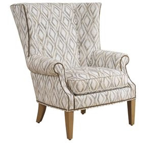 Marissa Cream and Brown Upholstered Accent Chair with Nailhead Trim