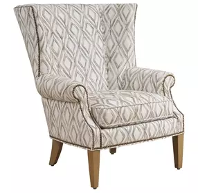 Marissa Cream and Brown Upholstered Accent Chair with Nailhead Trim